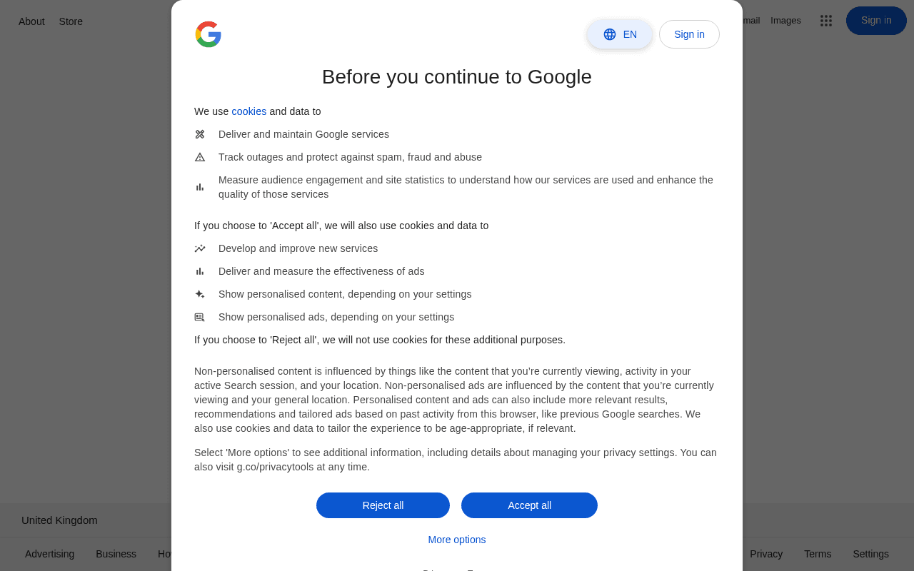 Screenshot with cookie banner